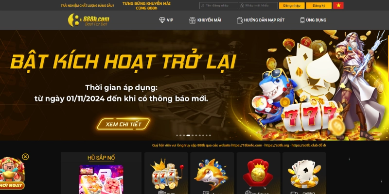 Nhà cái 888B sở hữu giao diện đẹp mắt